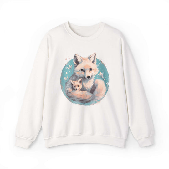 Arctic Foxes Crewneck Sweatshirt Sweatshirt Printify S White