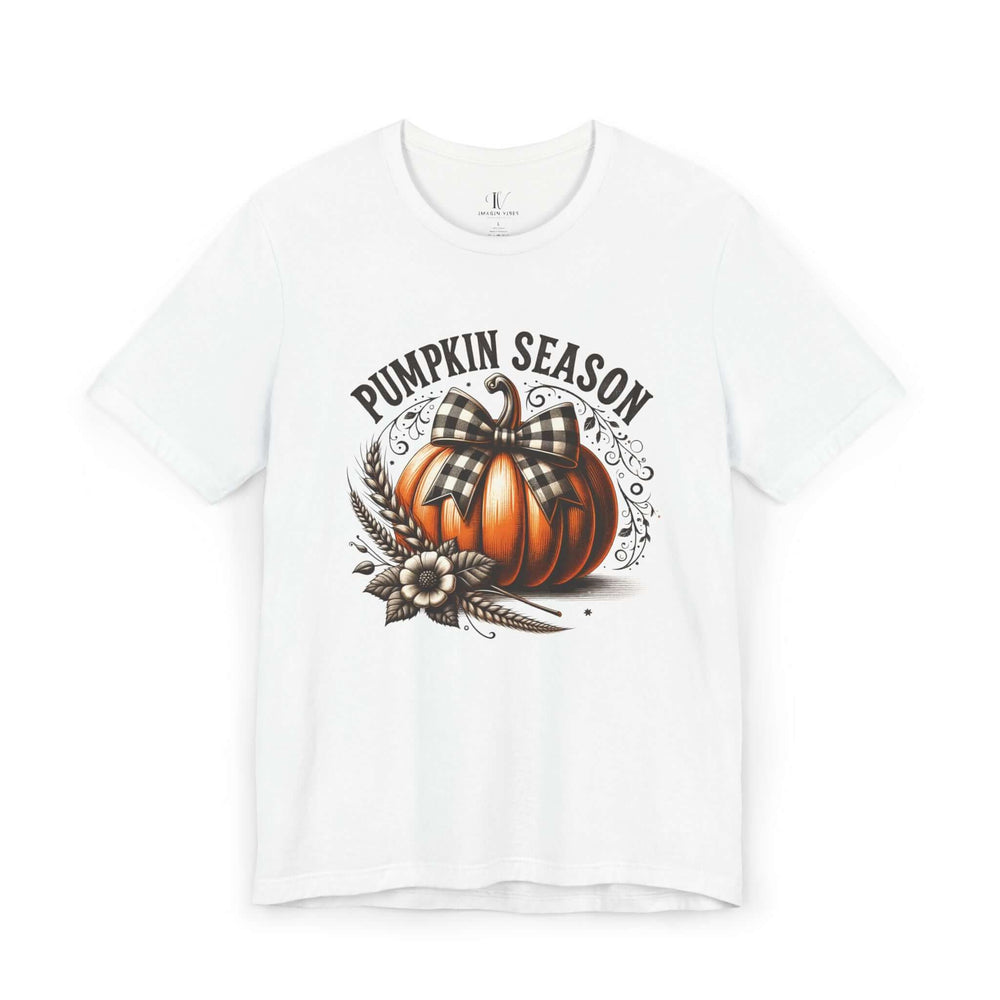 Pumpkin Season: Coquette Fall T-Shirt T-Shirt Printify White XS