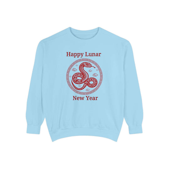 Lunar New Year Sweatshirt - Year of the Snake 2025 Sweatshirt Printify Chambray S