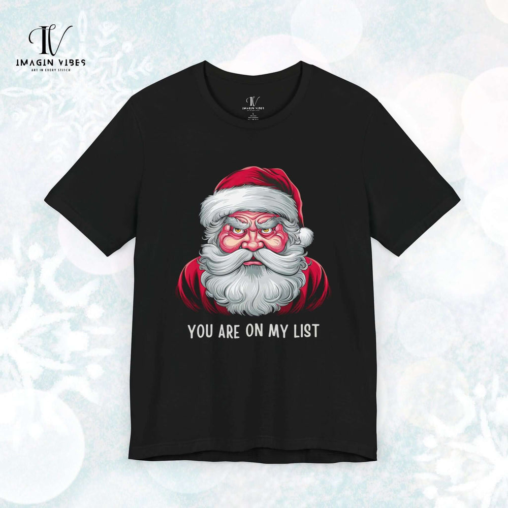 Angry Santa Christmas T-Shirt T-Shirt Printify Black XS