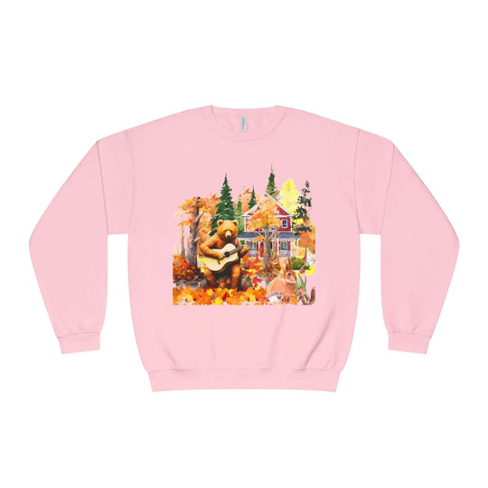 Autumn Bear Graphic Sweatshirt Sweatshirt Printify Classic Pink M