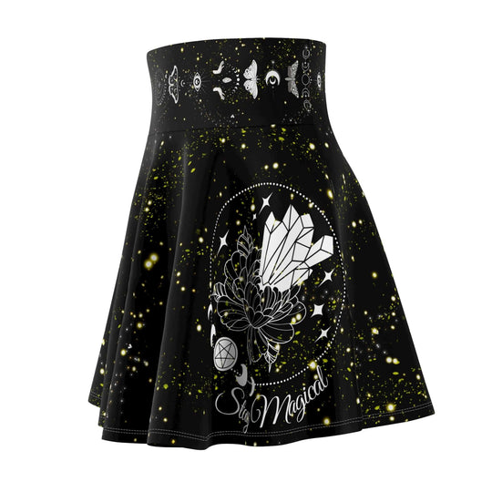 Moth Skater Skirt Gothic Occult Women's Fashion All Over Prints Printify