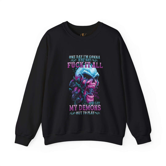 Gothic Skull Sweatshirt Sweatshirt Printify S Black