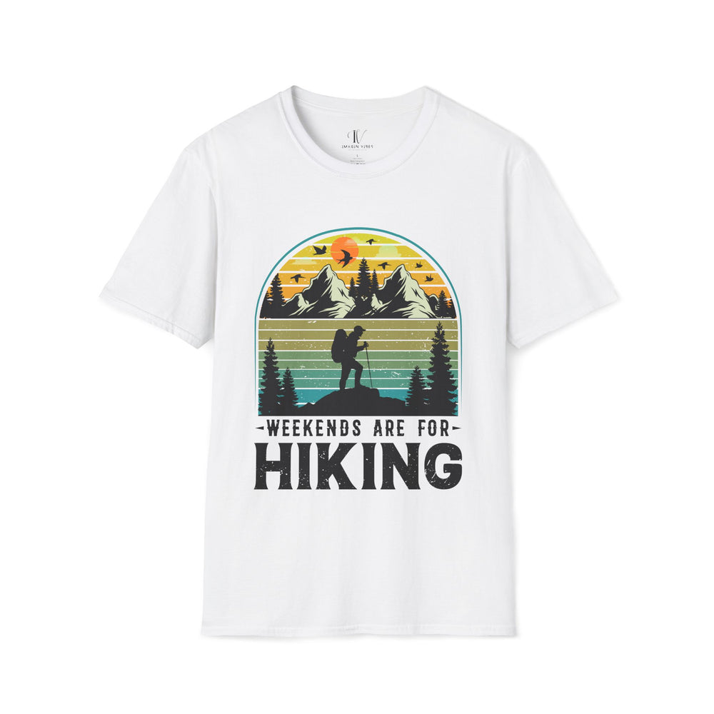 Weekends Are For Hiking: Outdoor Adventure Tee T-Shirt Printify White XS