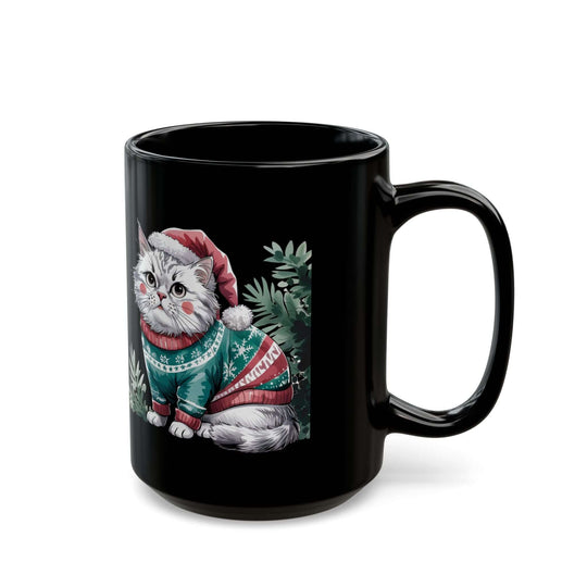 Cat Christmas Mug Mug Printify 15oz