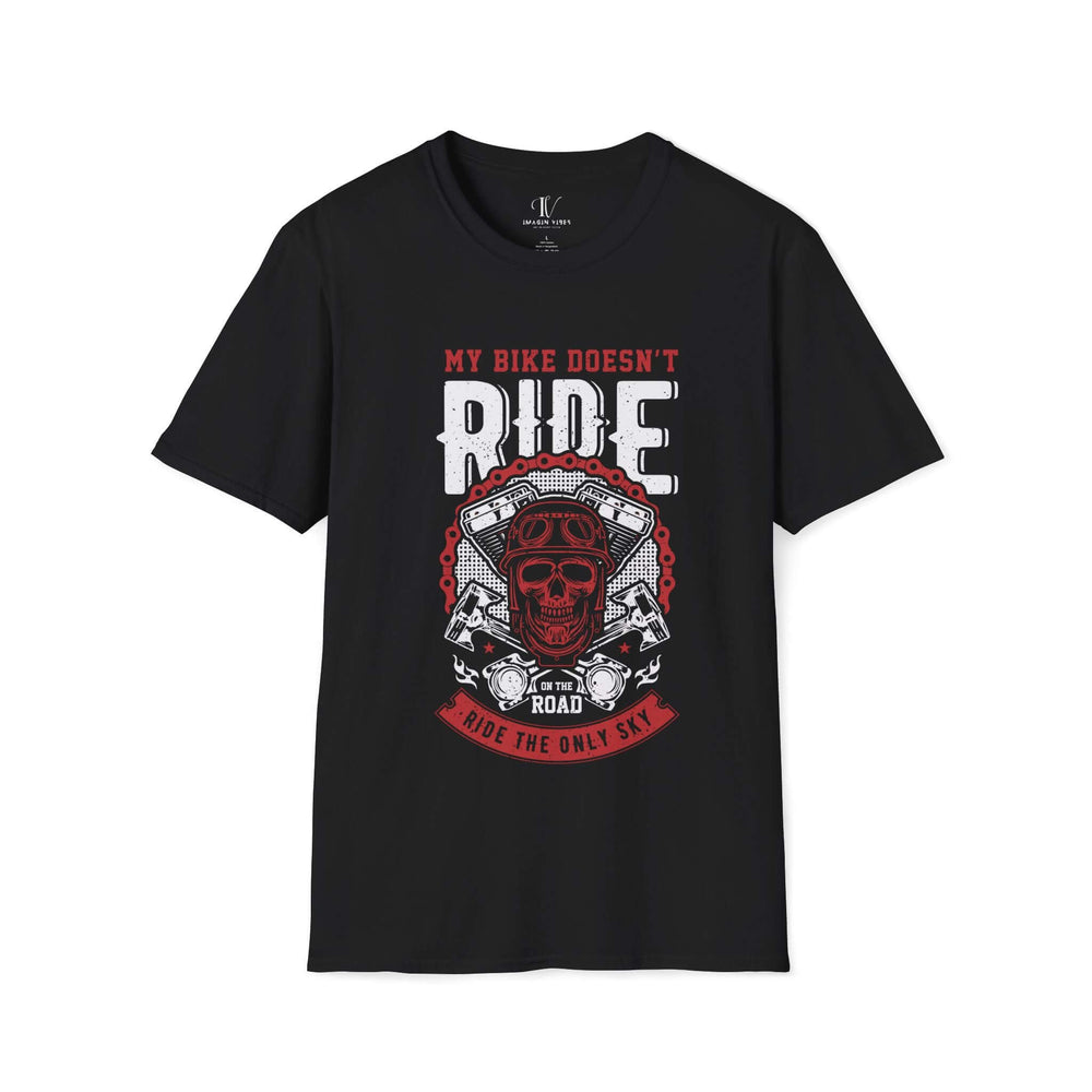 Skull Biker T-Shirt T-Shirt Printify Black XS