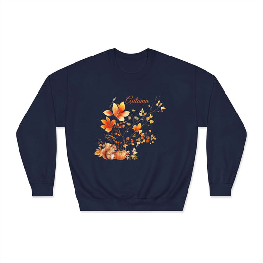 Autumn Theme Sweatshirt Sweatshirt Printify Navy S