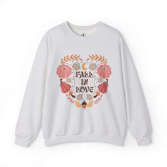 Fall in Love: Autumn Boho Sweatshirt Sweatshirt Printify S Ash