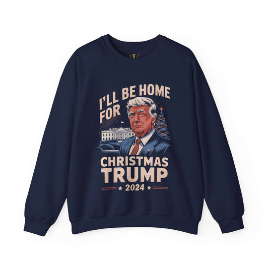 Christmas Trump 2024 Sweatshirt Sweatshirt Printify S Navy