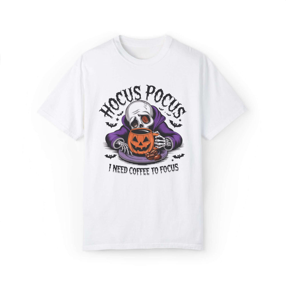 Halloween Skeleton Coffee T-shirt T-Shirt Printify White S