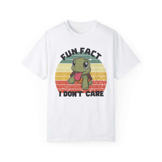 Turtle Graphic Tee - Funny 'I Don't Care' T-shirt T-Shirt Printify White S