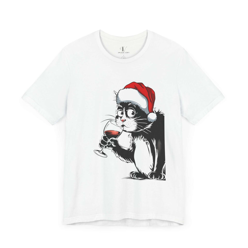 Cat Vine Christmas Tee T-Shirt Printify White XS