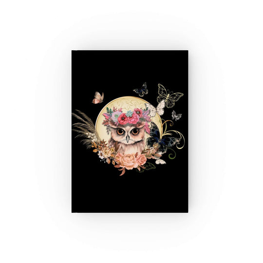 Hard Backed Journal - Playful Owl Paper products Printify