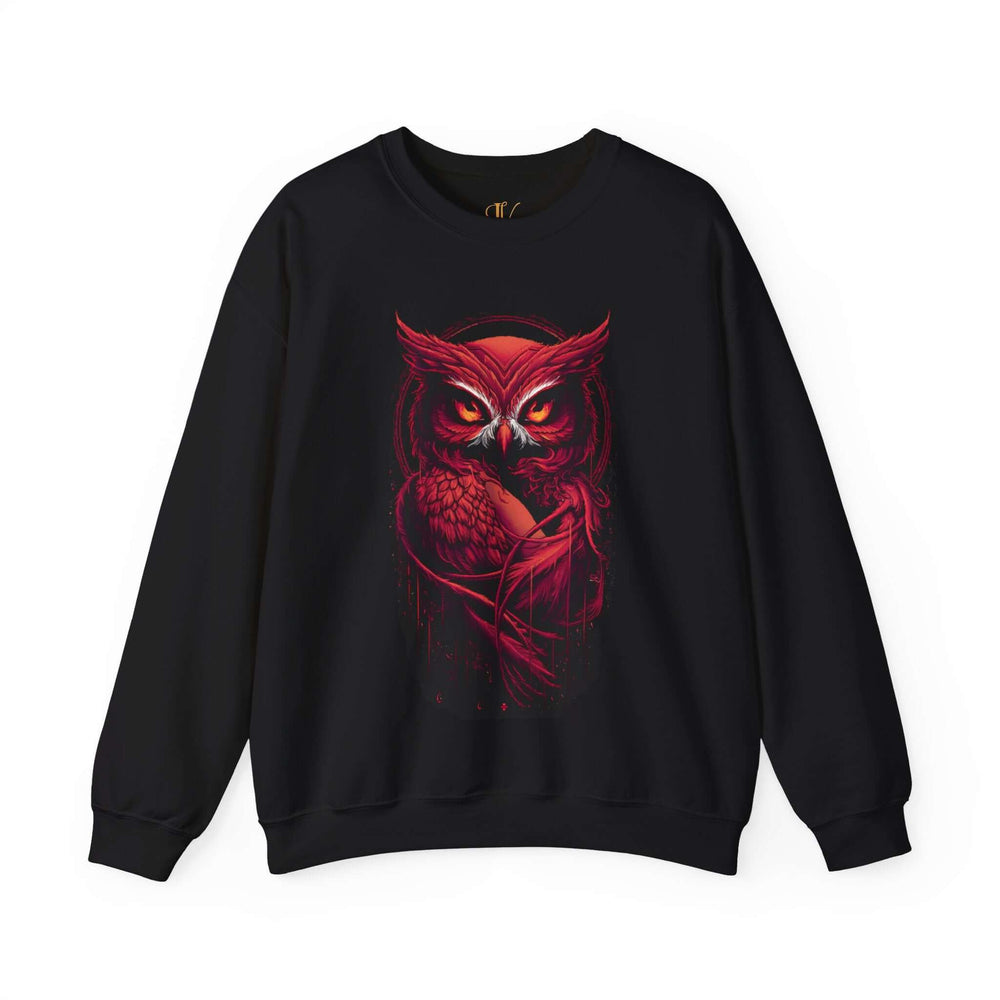 Red Owl Unisex Sweatshirt Sweatshirt Printify S Black