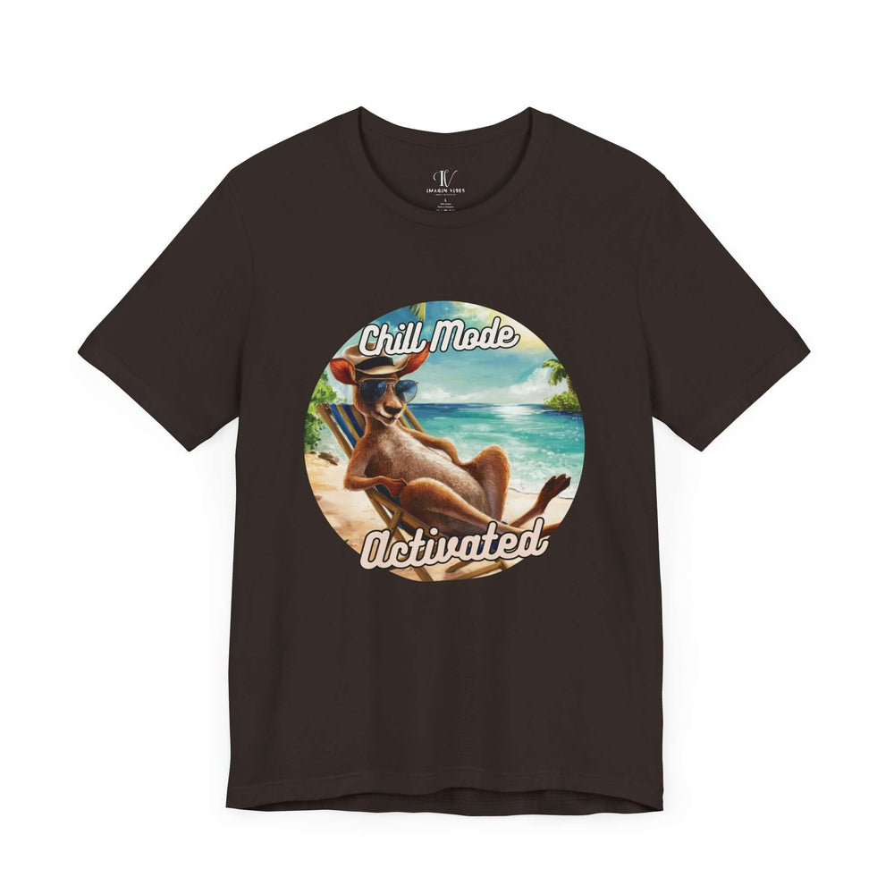 Kangaroo Tee - Chill Mode Activated T-Shirt Printify Brown XS