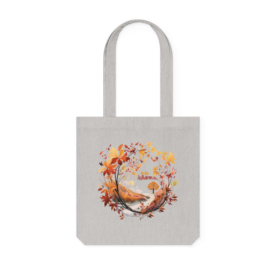 Autumn Woven Tote Bag Bags Printify Heather Grey 14.6" x 15.4"