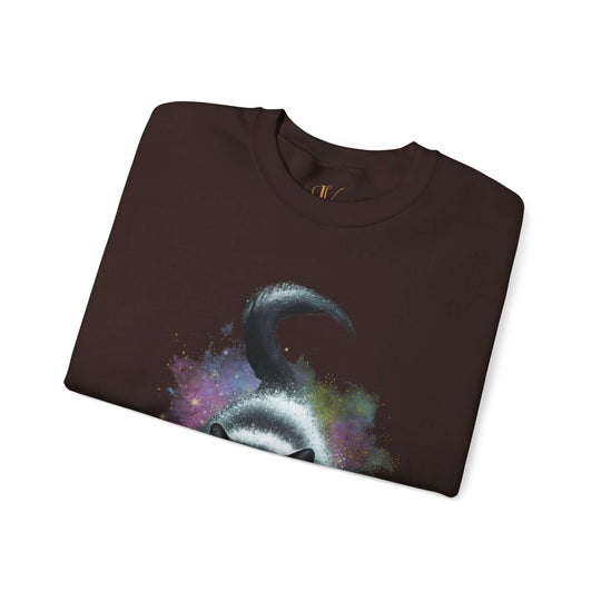Cosmic Cat Crewneck Sweatshirt Sweatshirt Printify