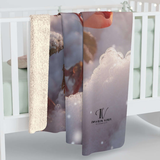 Sherpa Fleece Blanket - Snowy Rose Home Decor Printify