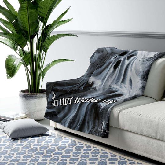 Sherpa Fleece Blanket 'Do Not Wake Up' Ghost Blanket Home Decor Printify