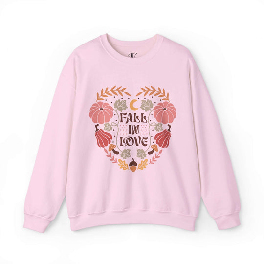 Fall in Love: Autumn Boho Sweatshirt Sweatshirt Printify S Light Pink