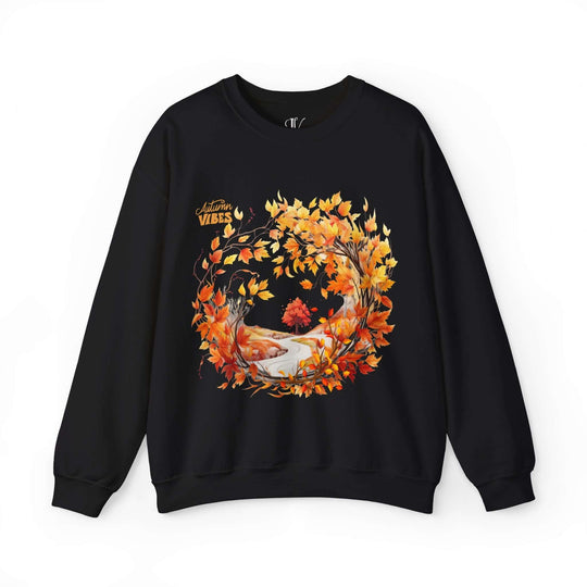 Autumn Vibes Crewneck Sweatshirt Sweatshirt Printify S Black