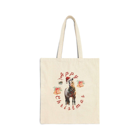 Appaloosa Tote "Appy Christmas" Bags Printify Natural 15" x 16"