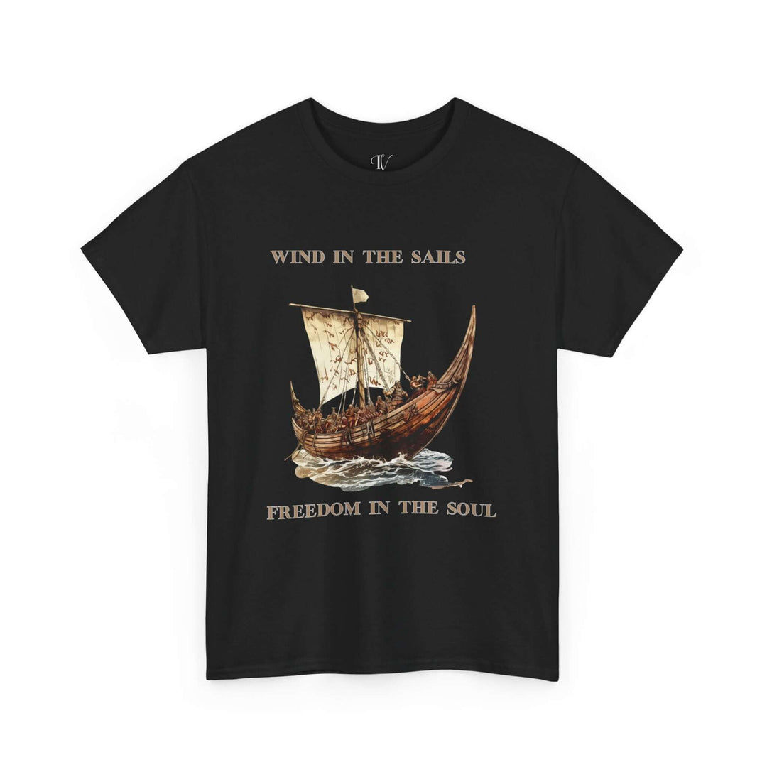 Set Sail in Style: Viking Cruise Tee - "Freedom in Your Soul" T-Shirt Printify Black S