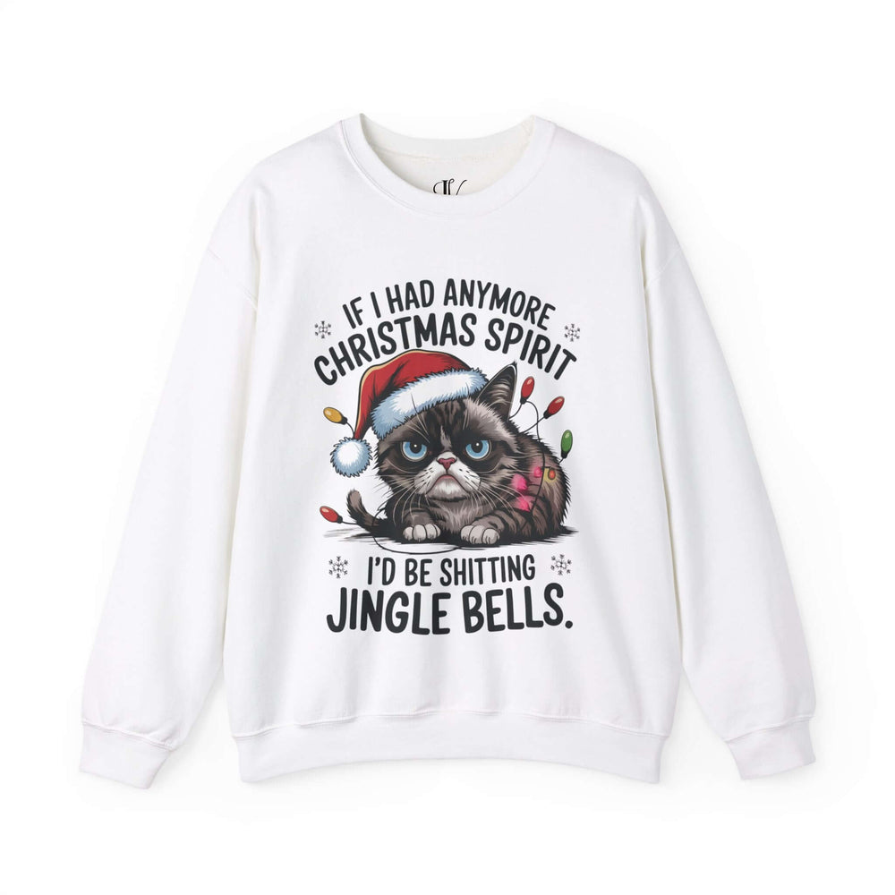 Christmas Spirit Tabby Sweatshirt Sweatshirt Printify S White