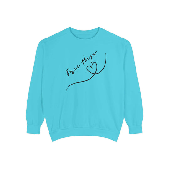 Free Hugs Sweatshirt Sweatshirt Printify Lagoon Blue S
