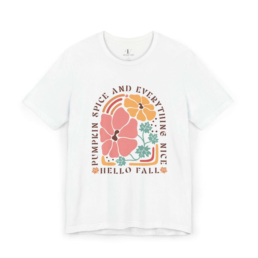 Pumpkin Spice & Everything Nice Boho T-Shirt T-Shirt Printify White XS