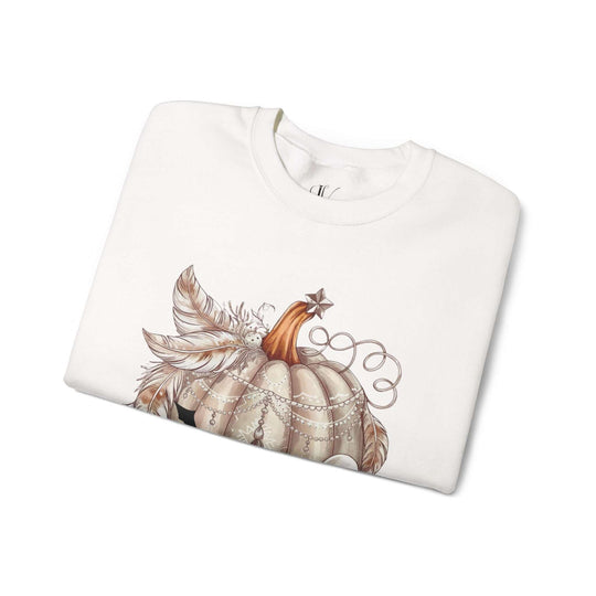 Boo-ho! Pumpkin Ghost Halloween Sweatshirt Sweatshirt Printify