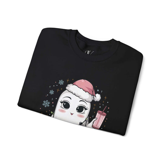 Kawaii Ghost: Ghosting Around Sweatshirt Sweatshirt Printify
