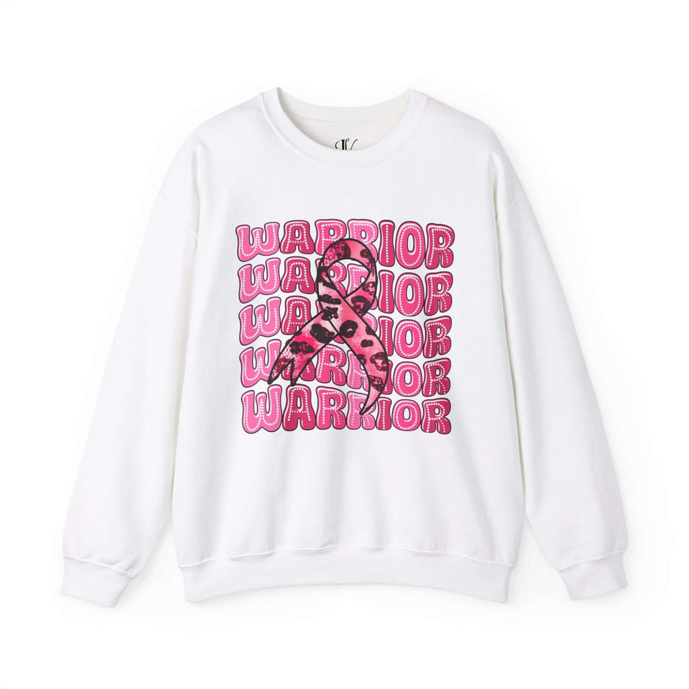 Pink Ribbon Breast Cancer Awareness Sweatshirt Sweatshirt Printify S White