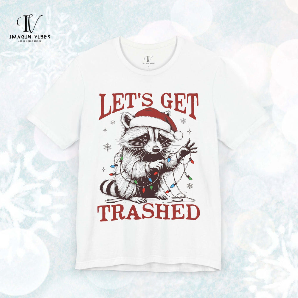 Christmas Trash Panda Tee T-Shirt Printify White XS