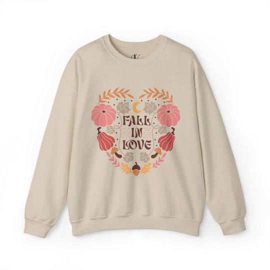 Fall in Love: Autumn Boho Sweatshirt Sweatshirt Printify S Sand