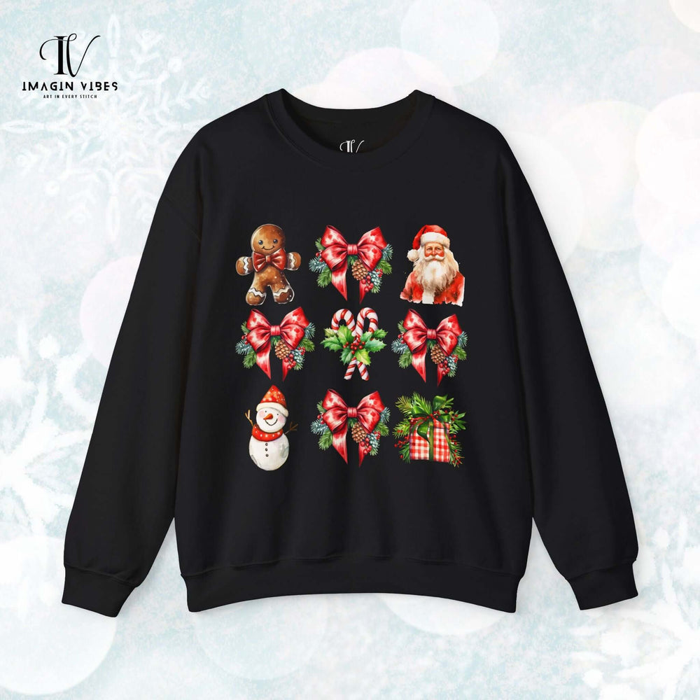 Christmas Santa Claus Sweatshirt Sweatshirt Printify S Black