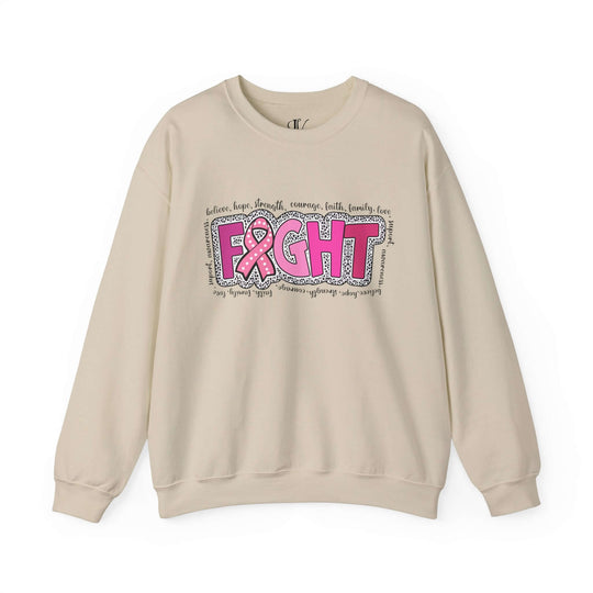 Fight Breast Cancer Sweatshirt Sweatshirt Printify S Sand