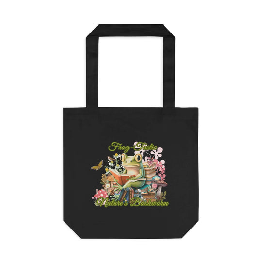 Bookish Frog Tote – Read, Relax, Repeat Bags Printify One size Black