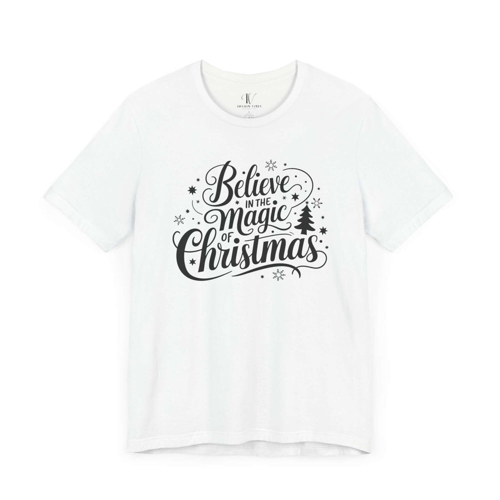 Christmas Magic Calligraphy Tee T-Shirt Printify White XS