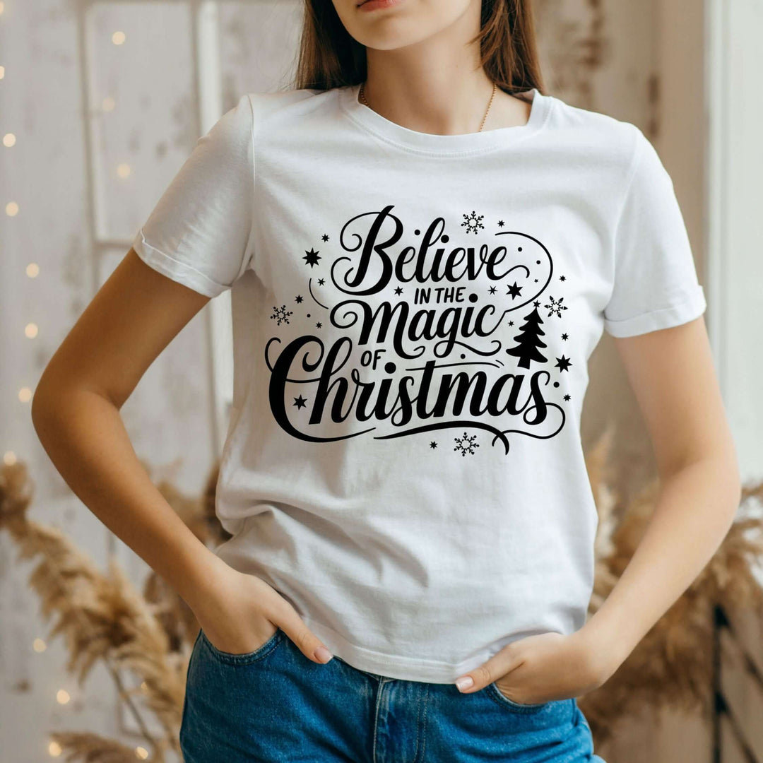 Christmas Magic Calligraphy Tee T-Shirt Printify White M