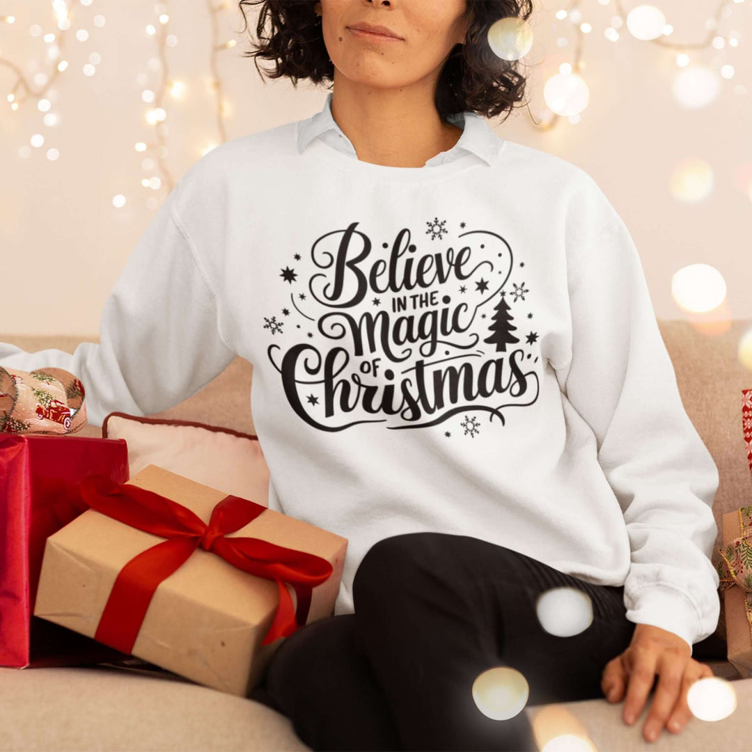 Christmas Magic Sweatshirt Sweatshirt Printify L White