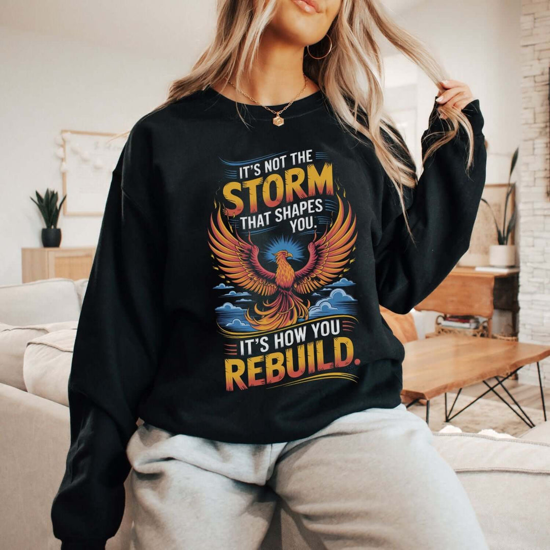 Phoenix Resilience Sweatshirt Sweatshirt Printify L Black