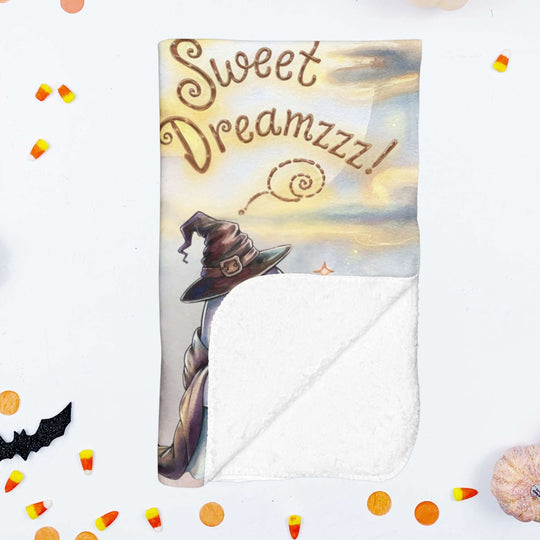 Sherpa Fleece Blanket - "Sweet Dreamzzz" Ghost Home Decor Printify