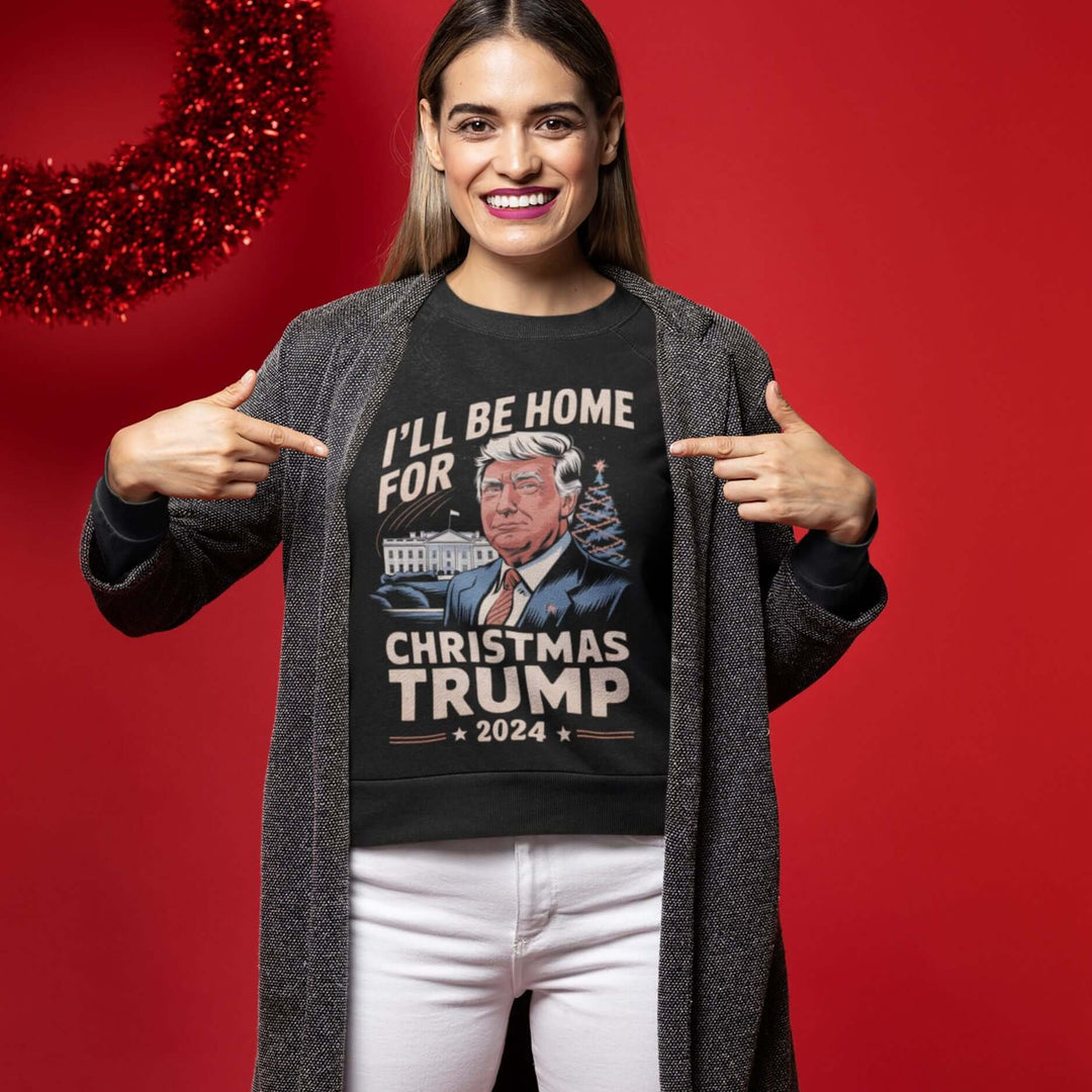 Christmas Trump 2024 Sweatshirt Sweatshirt Printify M Black