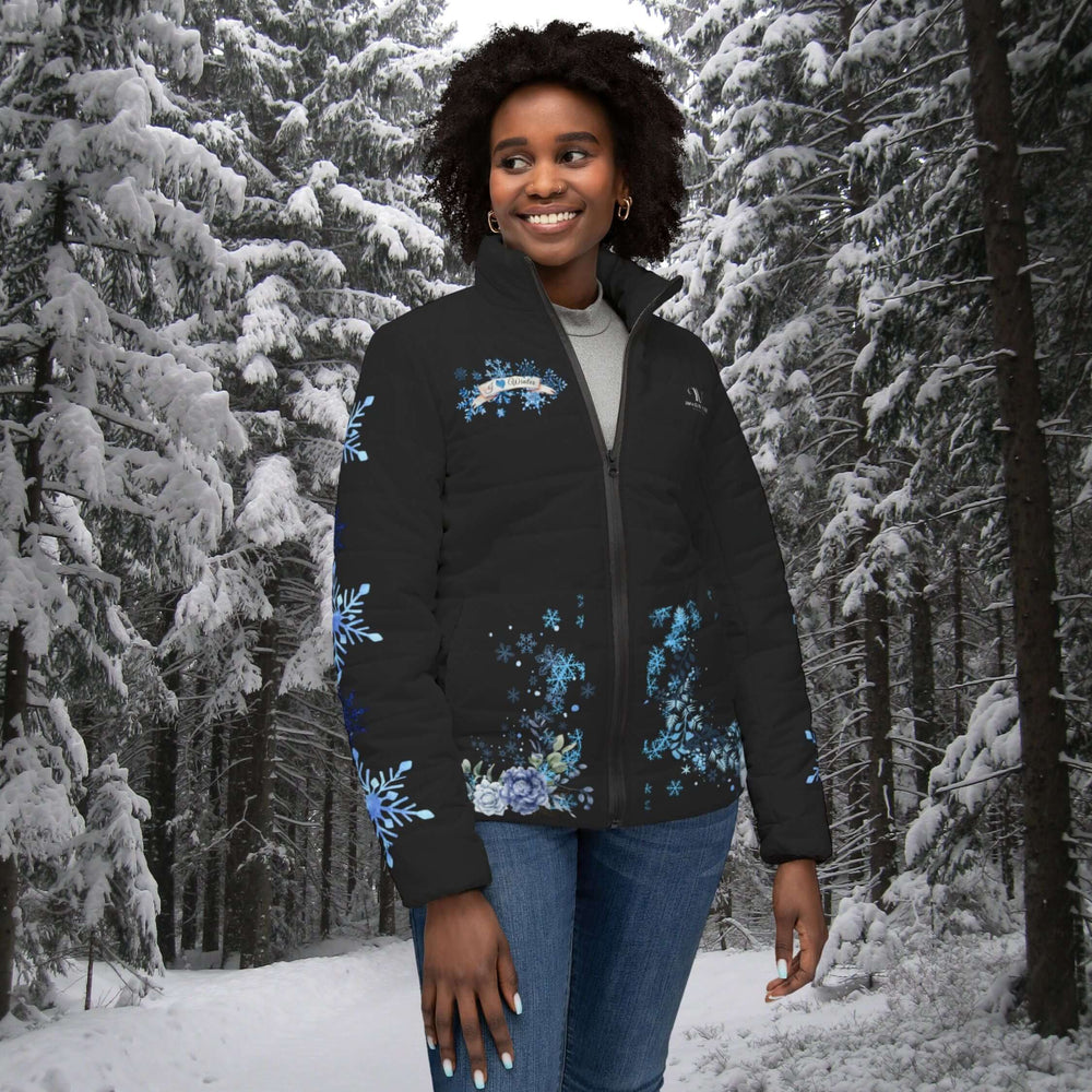 Snowflakes and Chill Puffer Jacket All Over Prints Printify