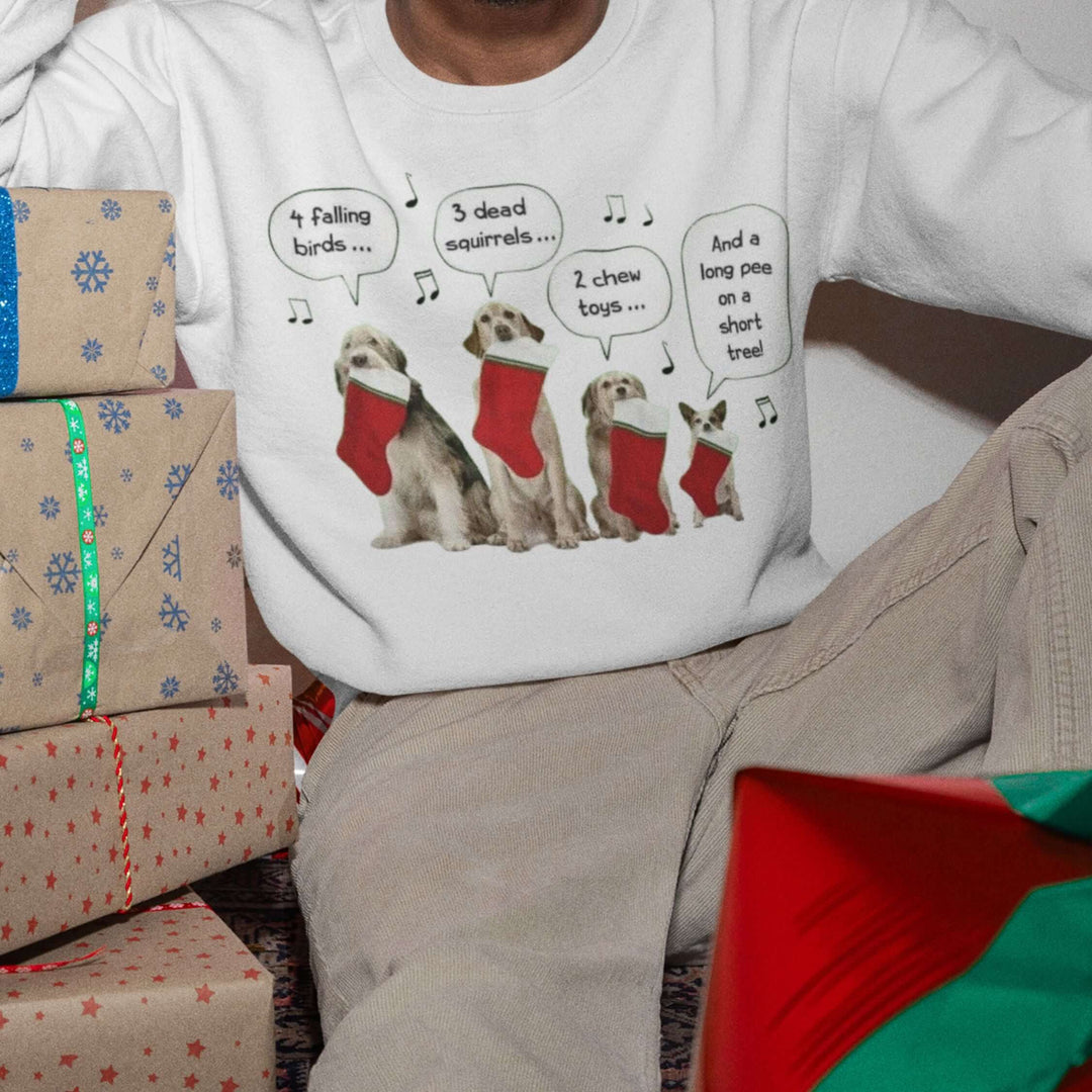 Christmas Dogs Crewneck Sweatshirt Sweatshirt Printify XL White