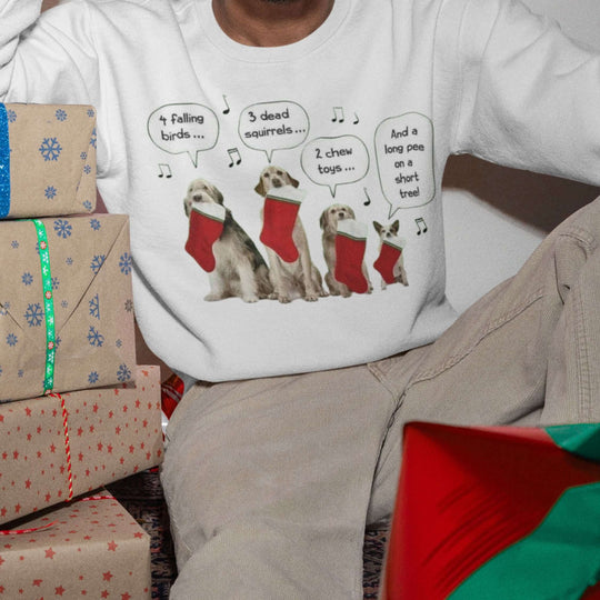 Christmas Dogs Crewneck Sweatshirt Sweatshirt Printify XL White