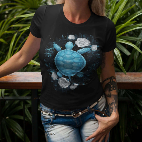 Blue Turtle Nature Unisex T-shirt T-Shirt Printify Black S