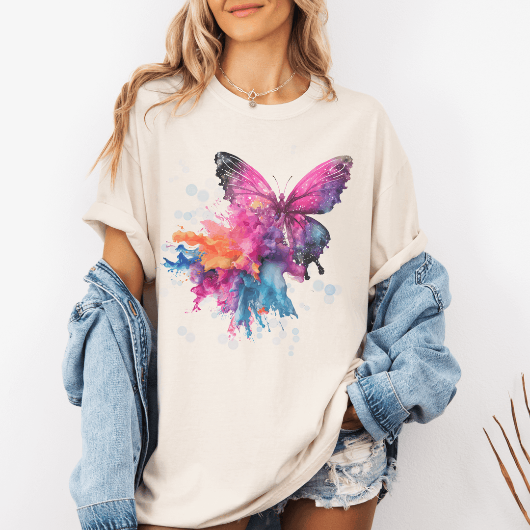Butterfly Watercolor T-shirt T-Shirt Printify Ivory L