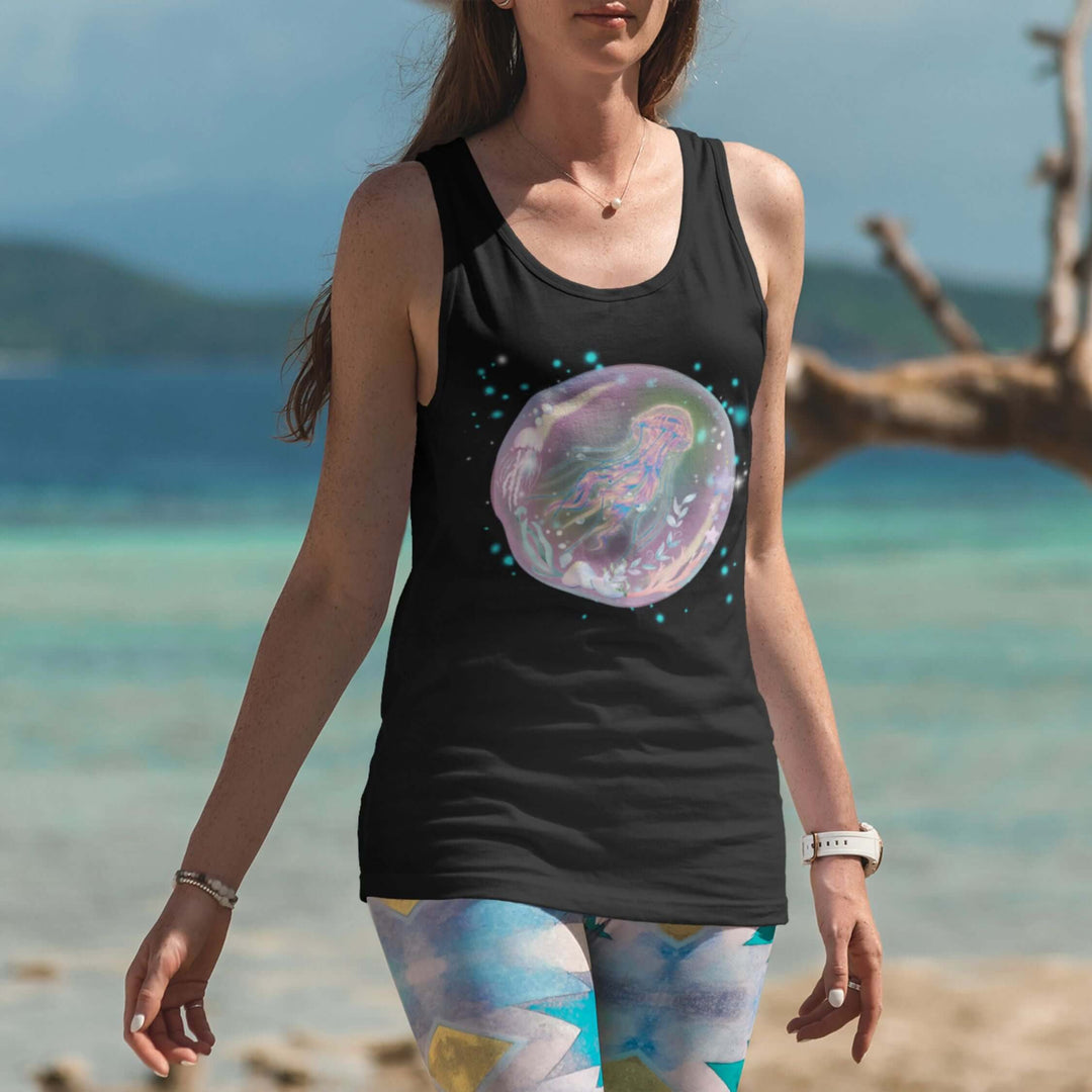 Ethereal Jellyfish Tank Top Tank Top Printify Black S